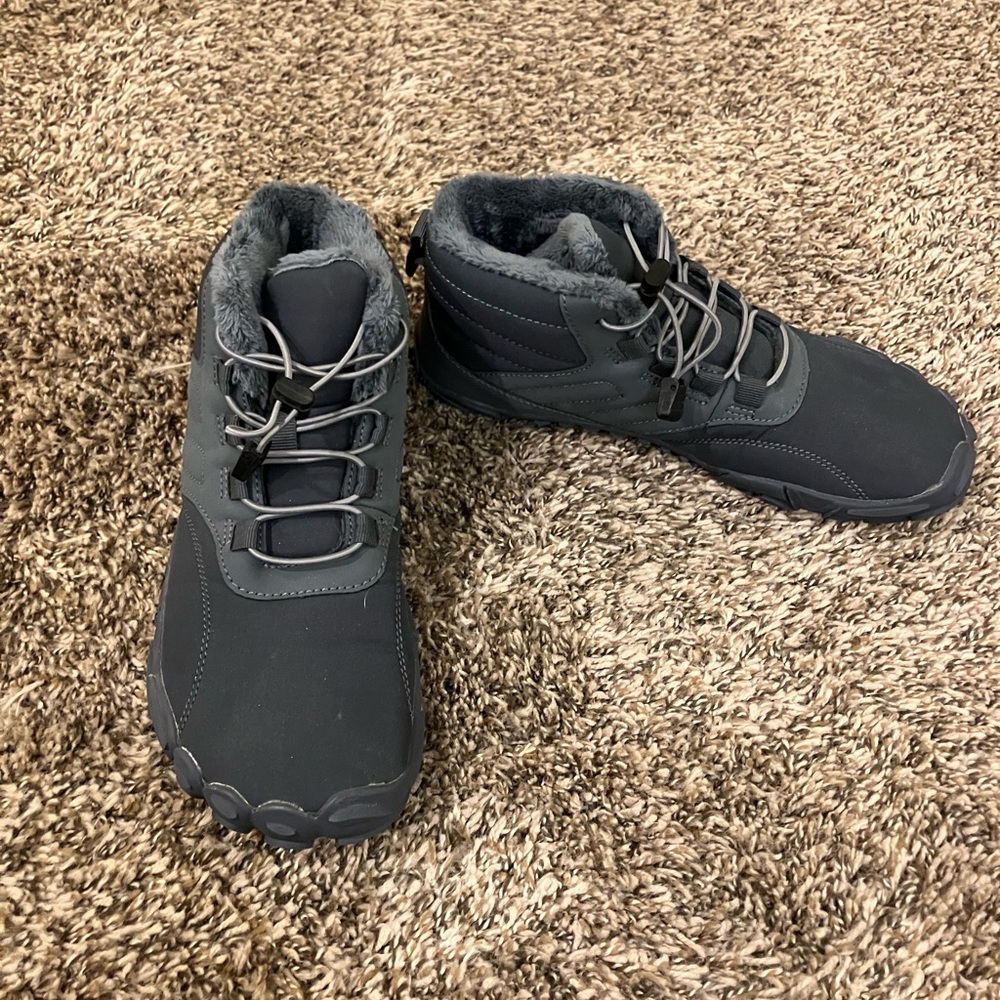 Grey, Barefoot, Lined Ankle Boots